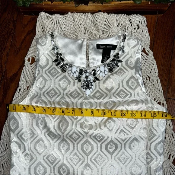 White House Black Market | Sparkling Sleeveless Shift Dress - Picture 3 of 7